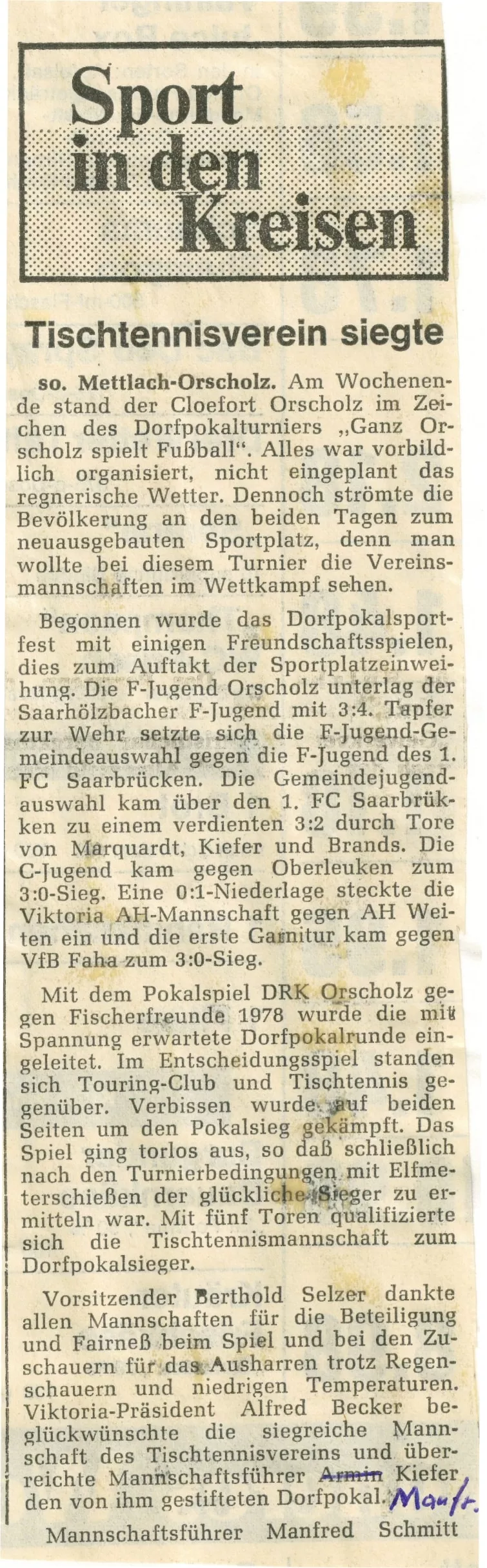 Bericht der Saarbrücker Zeitung, 1979